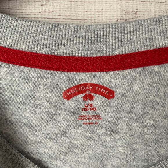 Holiday Time Penguin Gray Long Sleeve Shirt Size Large (12-14) - Picture 10 of 14